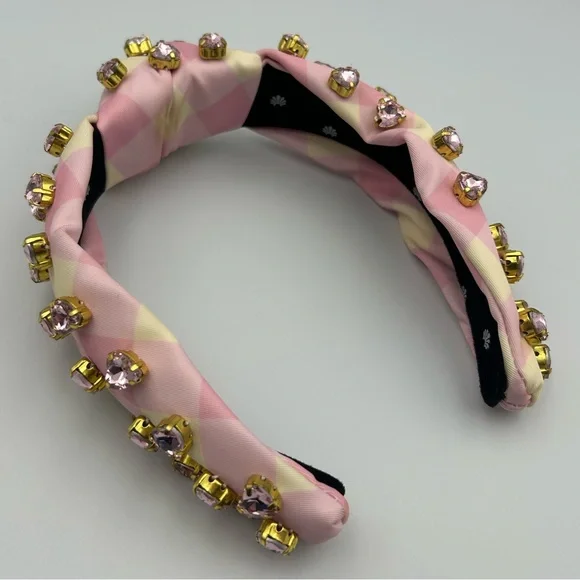 Lele Sadoughi X Stoney Clover Lane Watermelon Heart Crystal Knotted Headband - Picture 7 of 16
